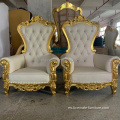 Venta al por mayor Evento del hotel Gold Wooden Cheap Throne Sillas